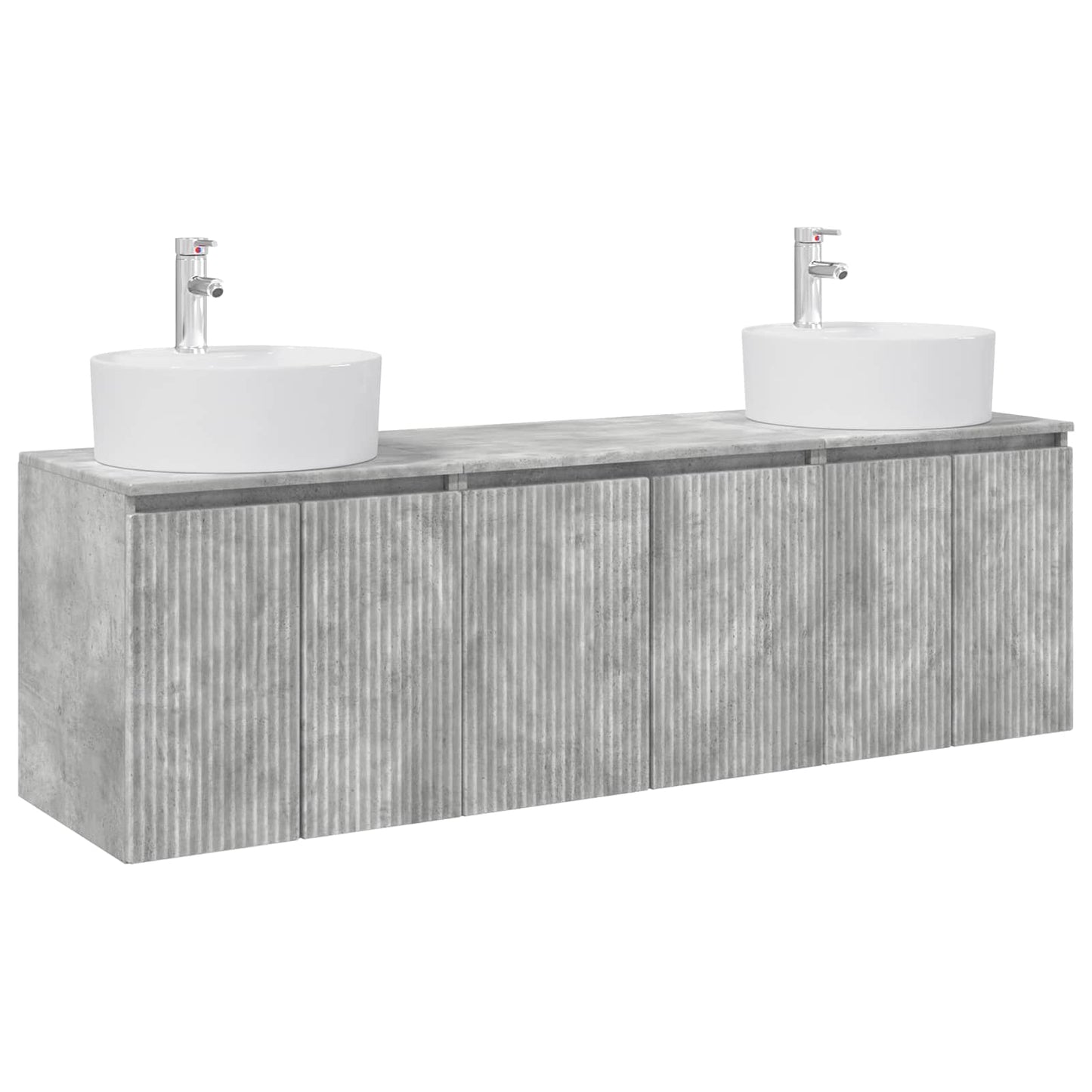 Badkamerkastenset 3 st Betongrijs 49,5 x 44,5 x 65 cm
