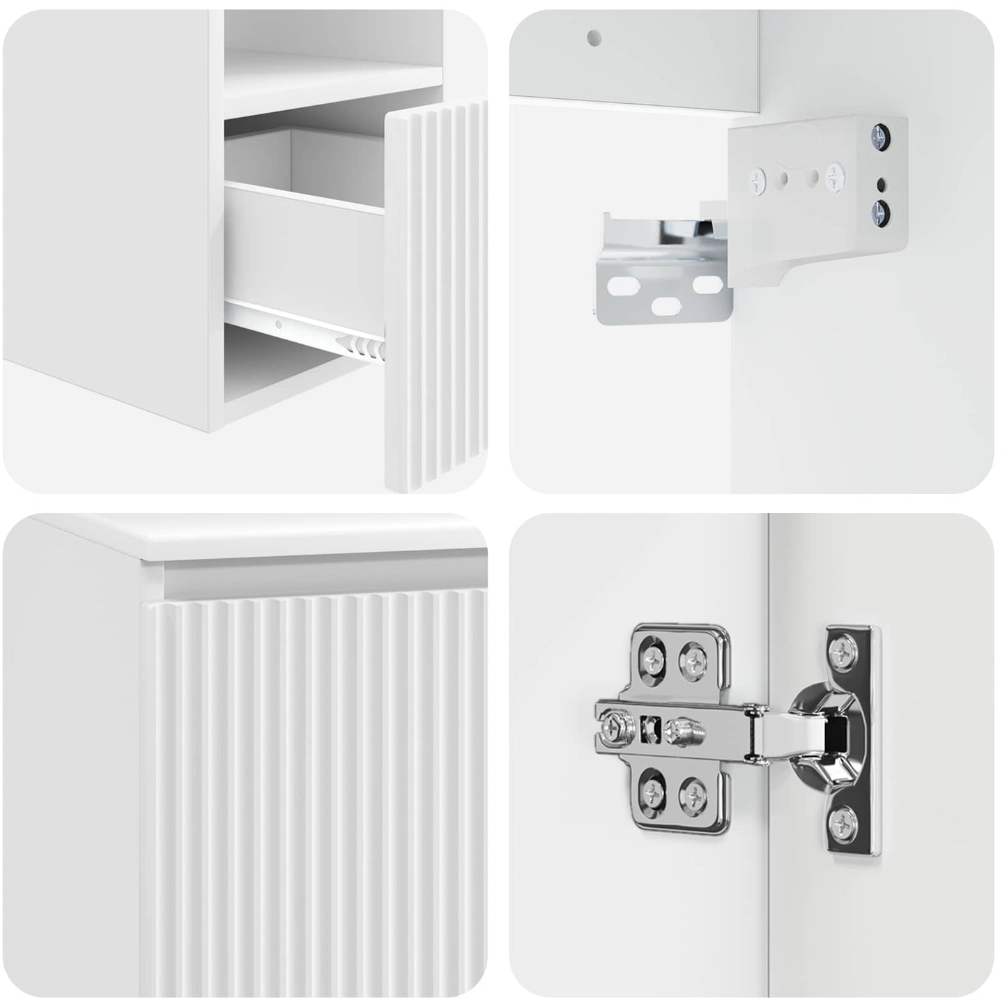 Badkamerkastenset 3 st Hoogglans Wit 49,5 x 44,5 x 65 cm