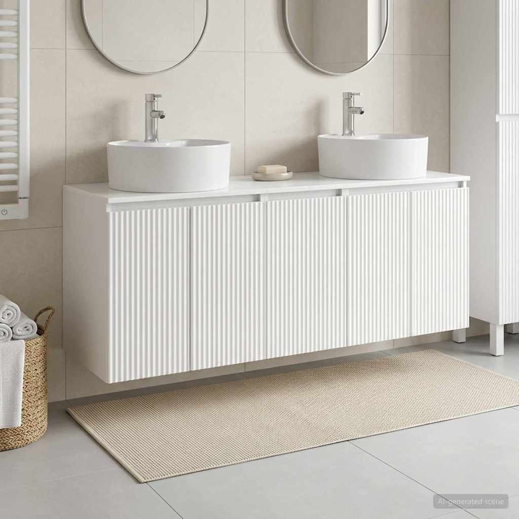 Badkamerkastenset 3 st Hoogglans Wit 49,5 x 44,5 x 65 cm
