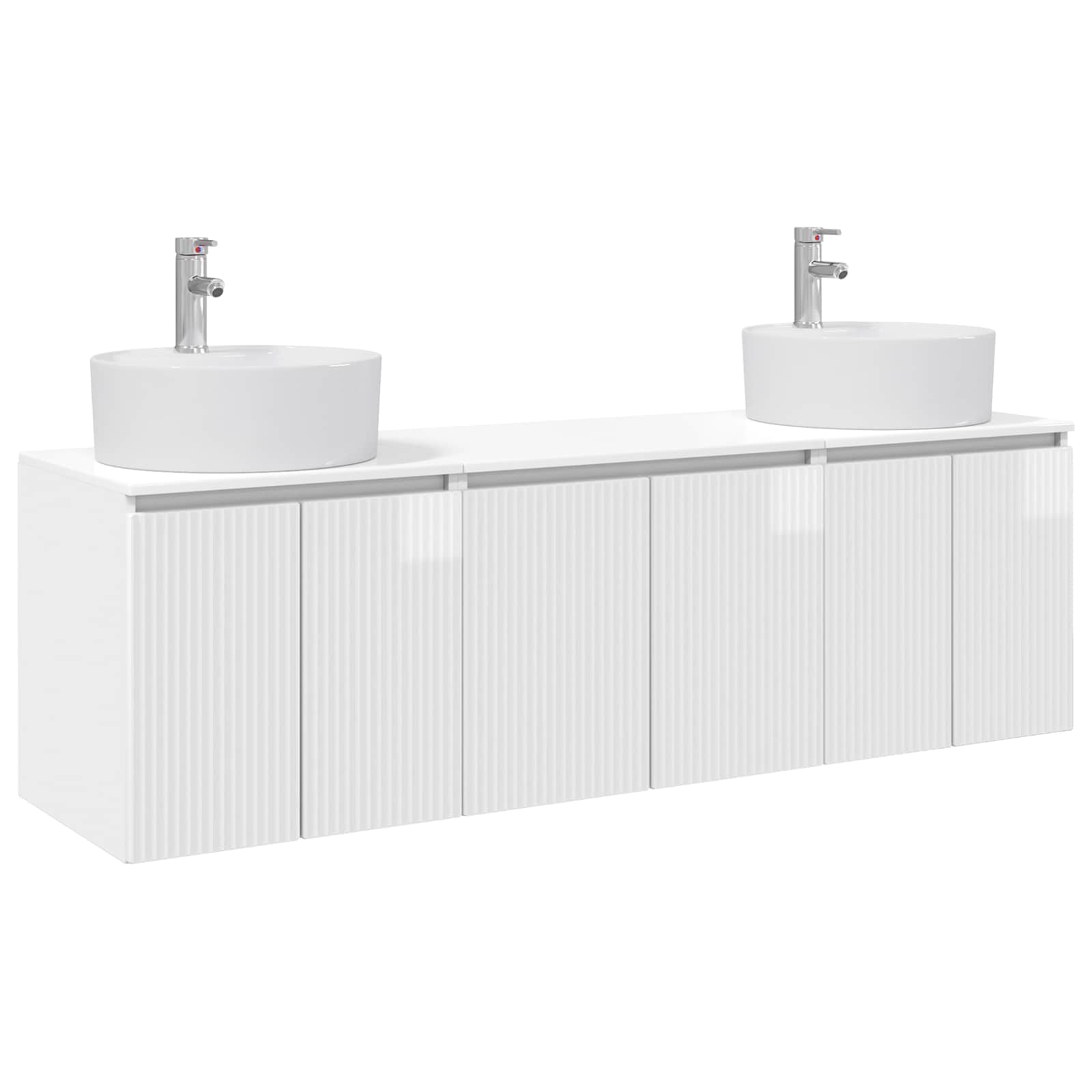 Badkamerkastenset 3 st Hoogglans Wit 49,5 x 44,5 x 65 cm