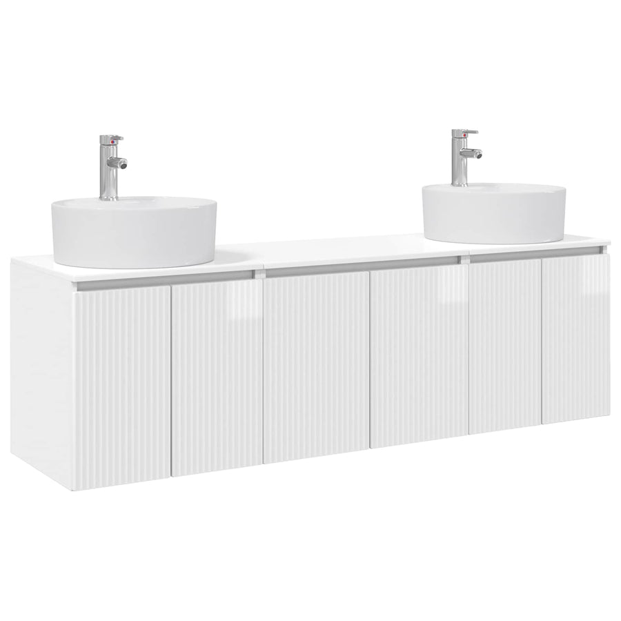 Badkamerkastenset 3 st Hoogglans Wit 49,5 x 44,5 x 65 cm