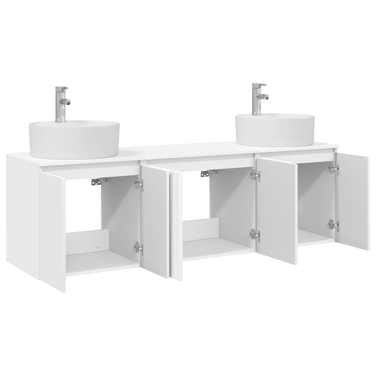 Badkamerkastenset 3 st Hoogglans Wit 49,5 x 44,5 x 65 cm