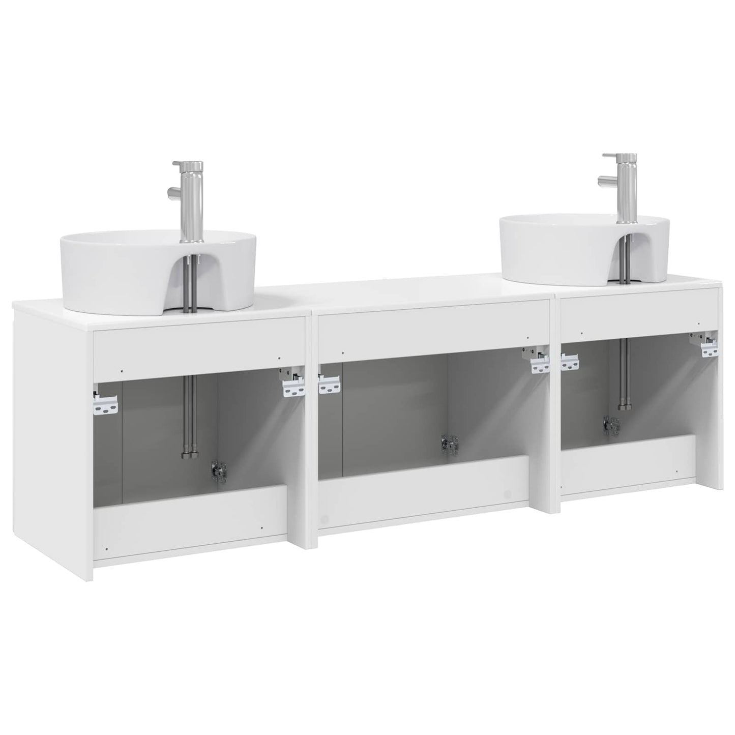 Badkamerkastenset 3 st Hoogglans Wit 49,5 x 44,5 x 65 cm