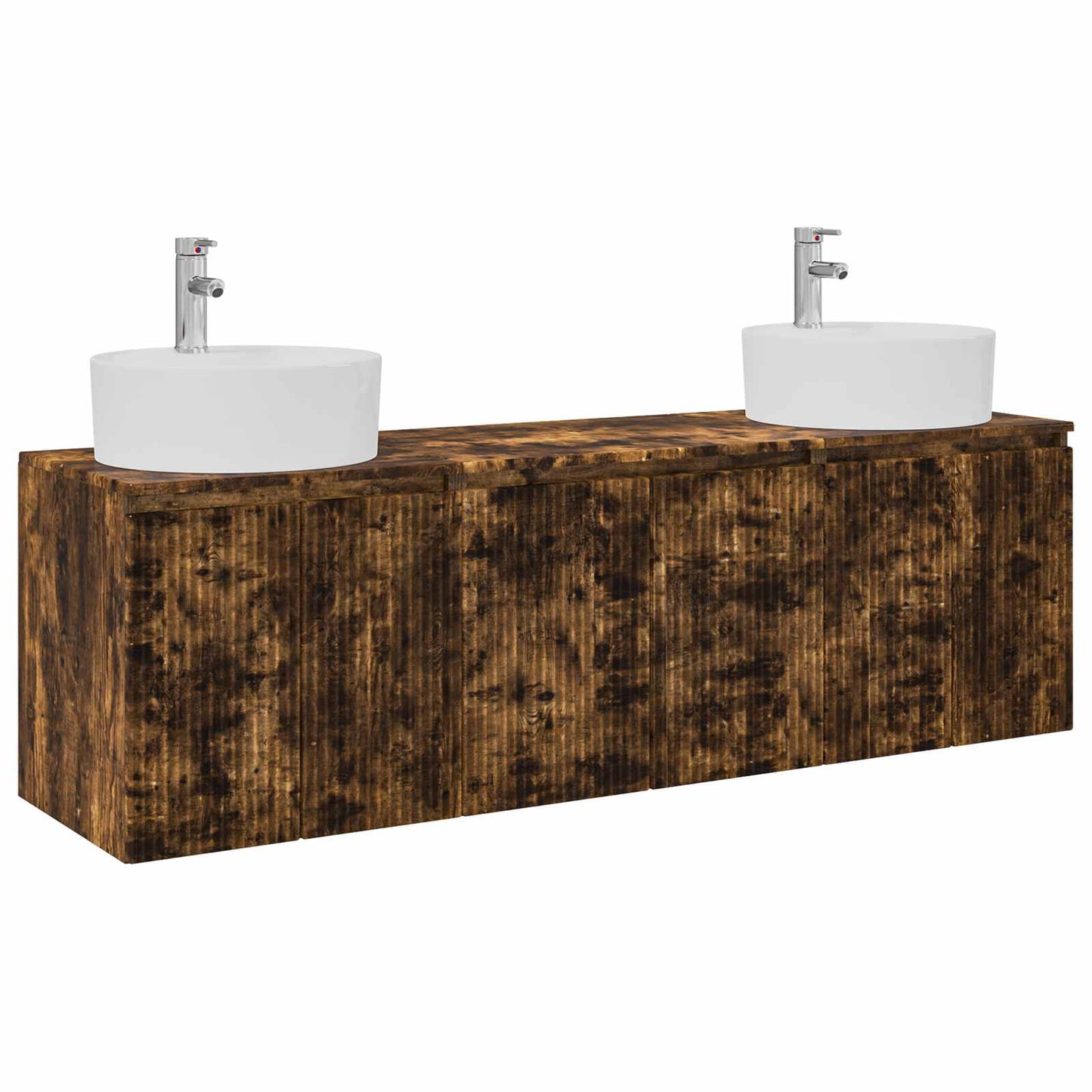 Badkamerkastenset 3 st Gerookt eiken 49,5 x 44,5 x 65 cm