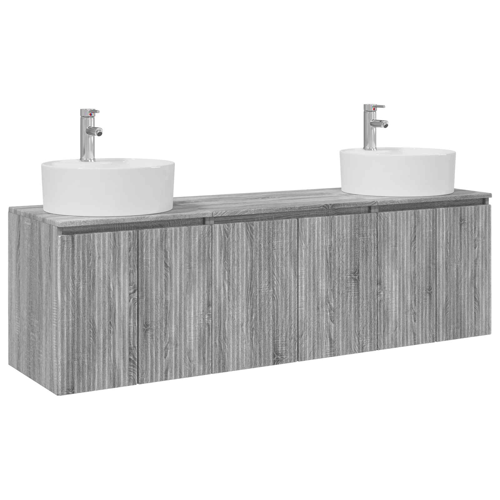 Badkamerkastenset 3 st Grijs Sonoma 49,5 x 44,5 x 65 cm