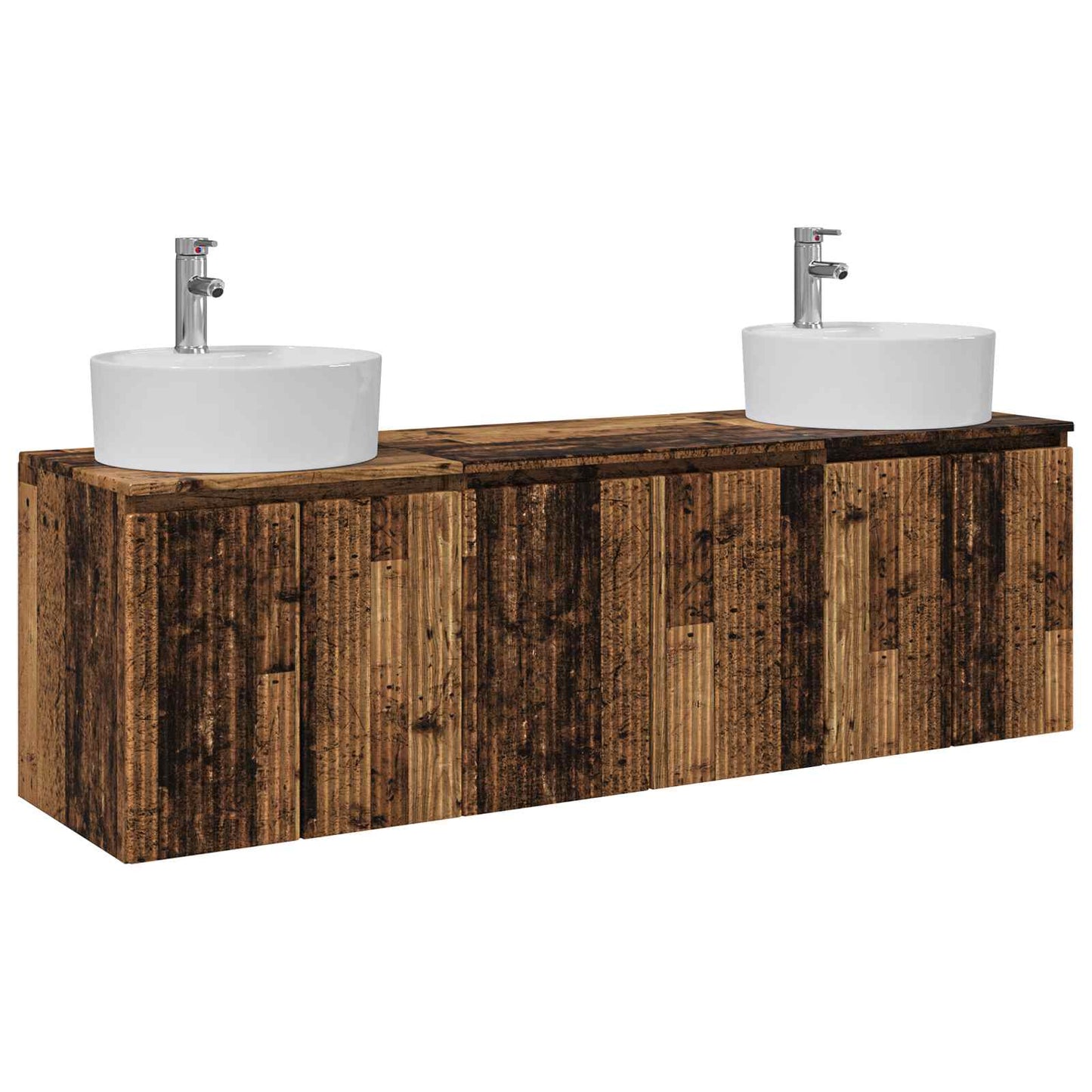 Badkamerkastenset 3 st Oud hout 49,5 x 44,5 x 65 cm
