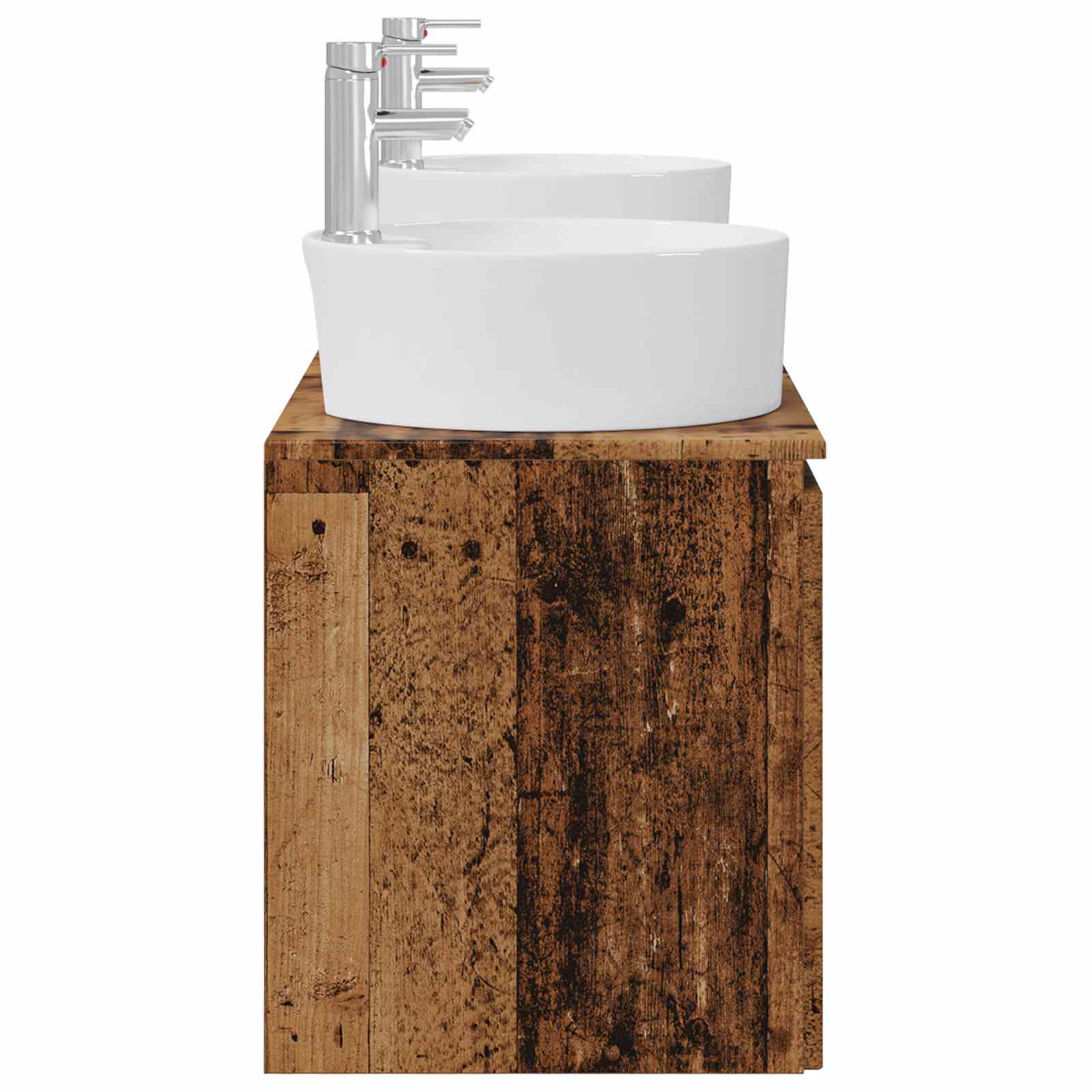 Badkamerkastenset 3 st Oud hout 49,5 x 44,5 x 65 cm