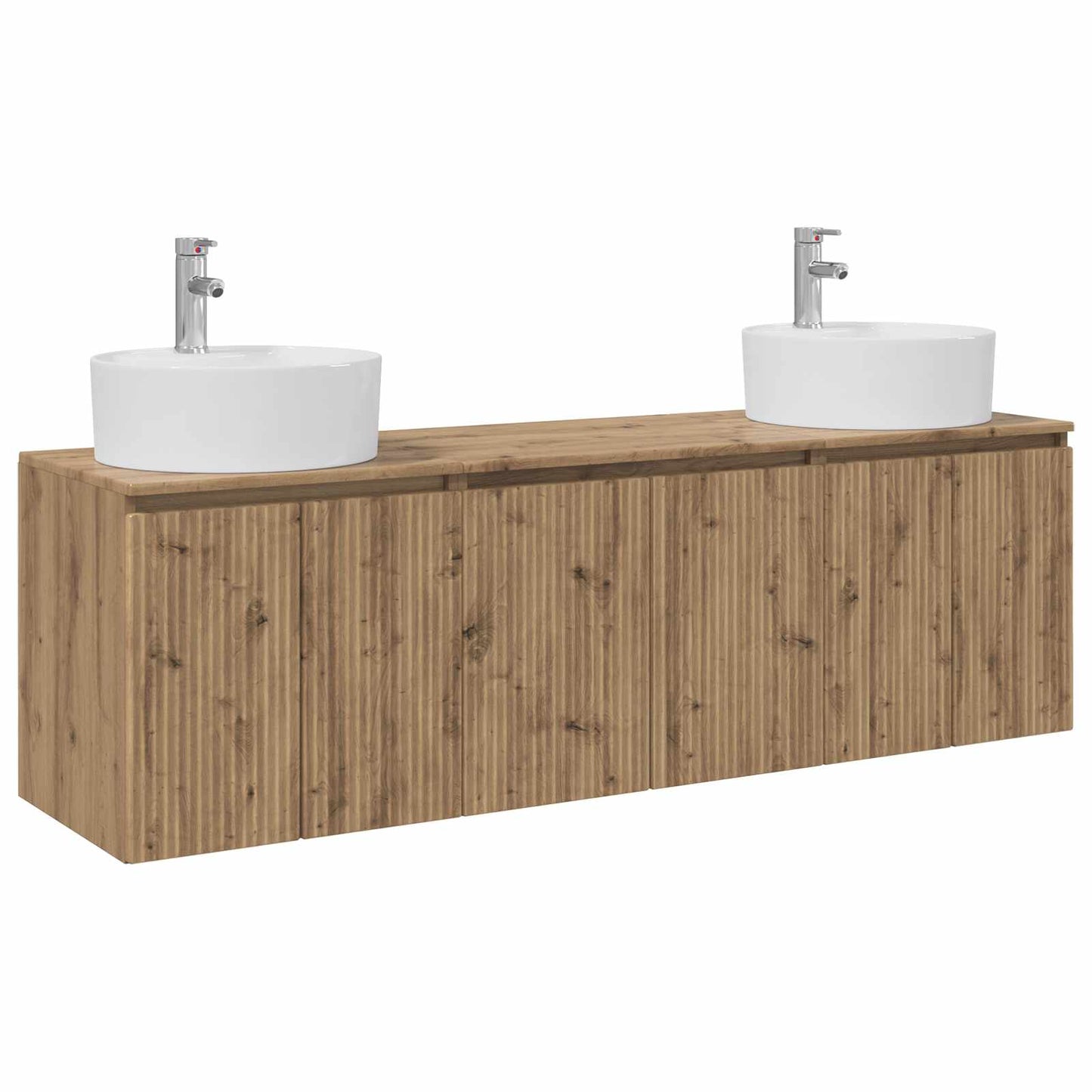 Badkamerkastenset 3 st Artisanaal eiken 49,5 x 44,5 x 65 cm