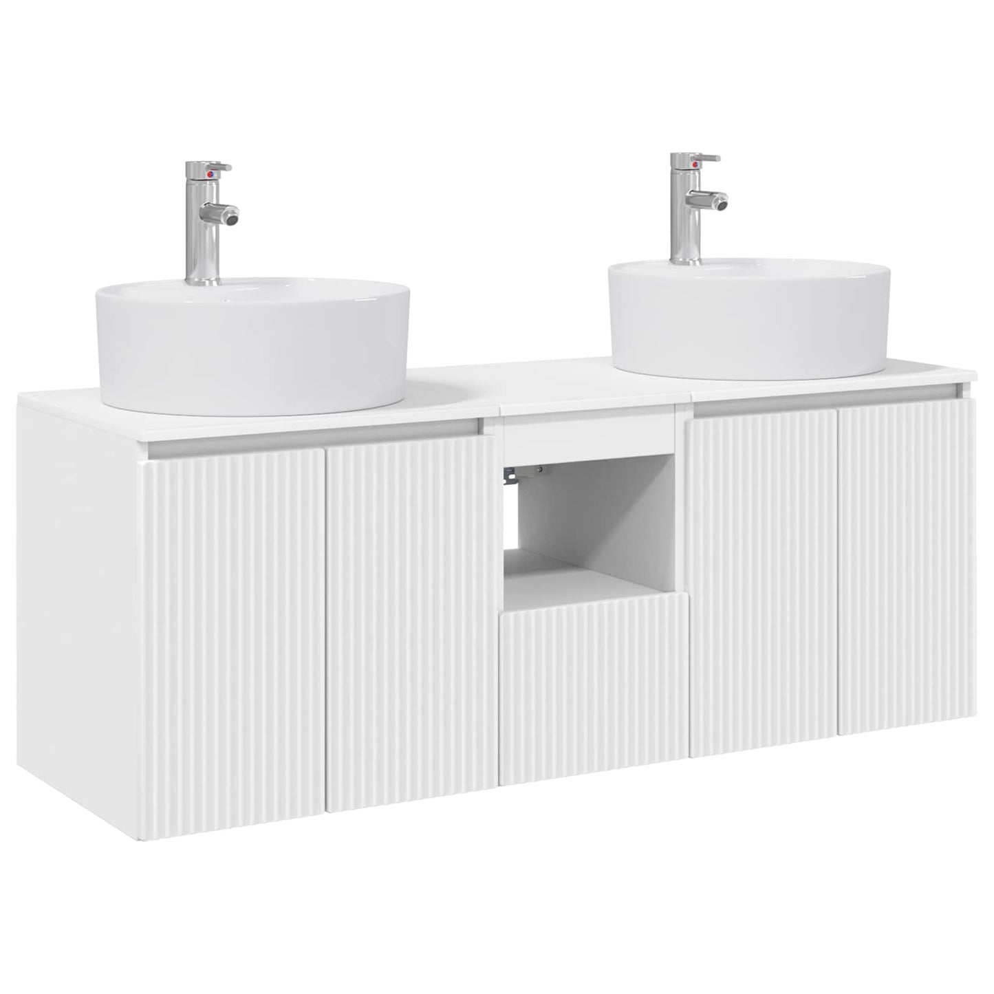 Badkamerkastenset 3 st Wit 49,5 x 44,5 x 65 cm Bewerkt hout