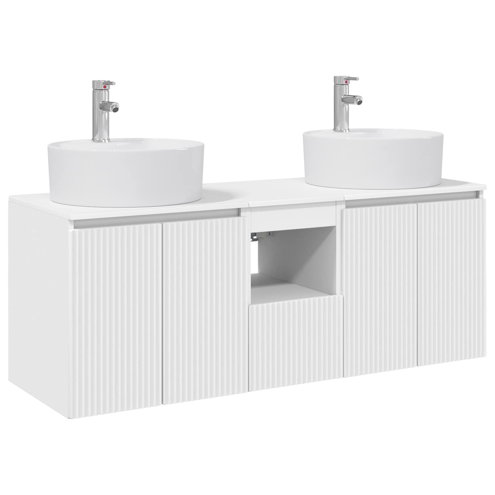 Badkamerkastenset 3 st Wit 49,5 x 44,5 x 65 cm Bewerkt hout