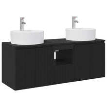Badkamerkastenset 3 st Zwart 49,5 x 44,5 x 65 cm Bewerkt hout