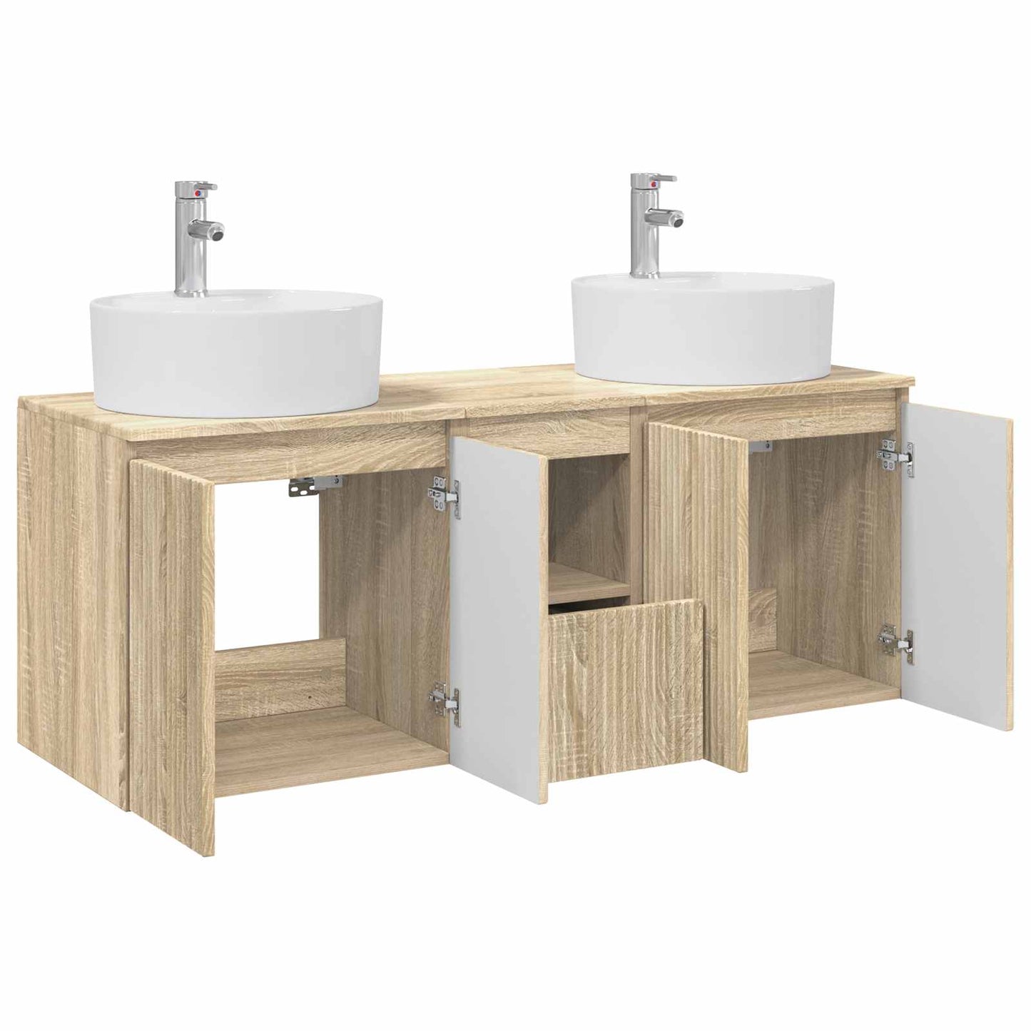 Badkamerkastenset 3 st Sonoma Eiken 49,5 x 44,5 x 65 cm