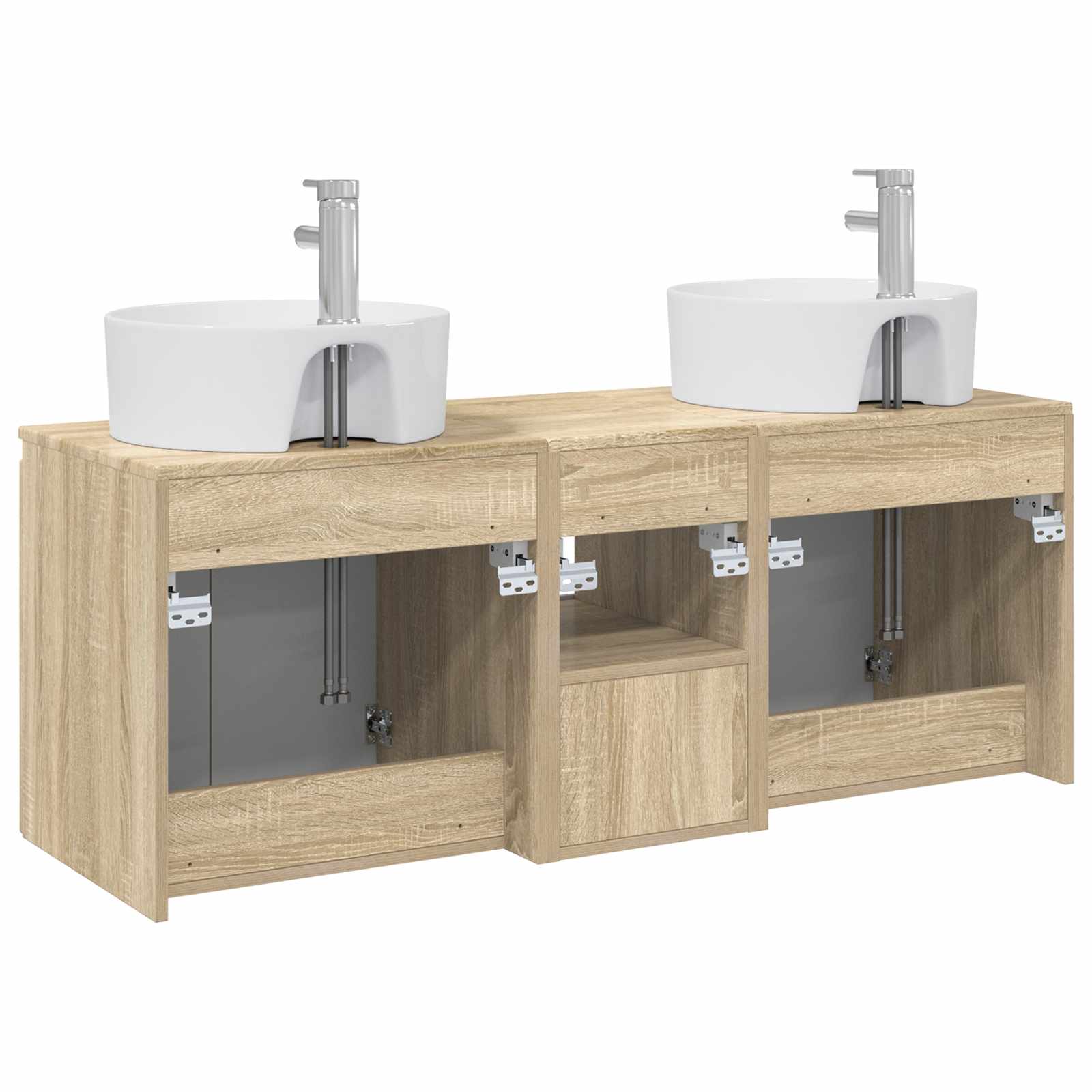 Badkamerkastenset 3 st Sonoma Eiken 49,5 x 44,5 x 65 cm