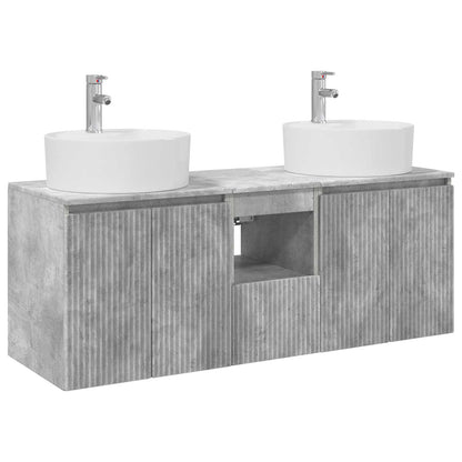 Badkamerkastenset 3 st Betongrijs 49,5 x 44,5 x 65 cm