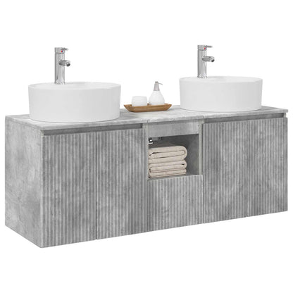 Badkamerkastenset 3 st Betongrijs 49,5 x 44,5 x 65 cm