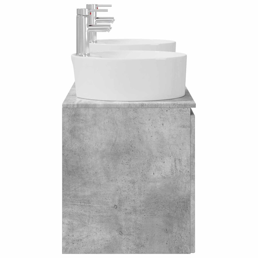 Badkamerkastenset 3 st Betongrijs 49,5 x 44,5 x 65 cm
