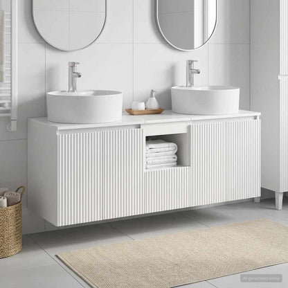 Badkamerkastenset 3 st Hoogglans Wit 49,5 x 44,5 x 65 cm
