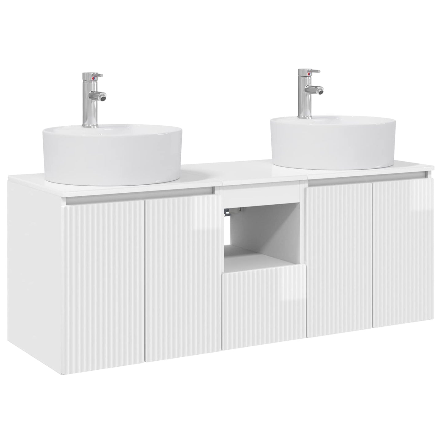 Badkamerkastenset 3 st Hoogglans Wit 49,5 x 44,5 x 65 cm