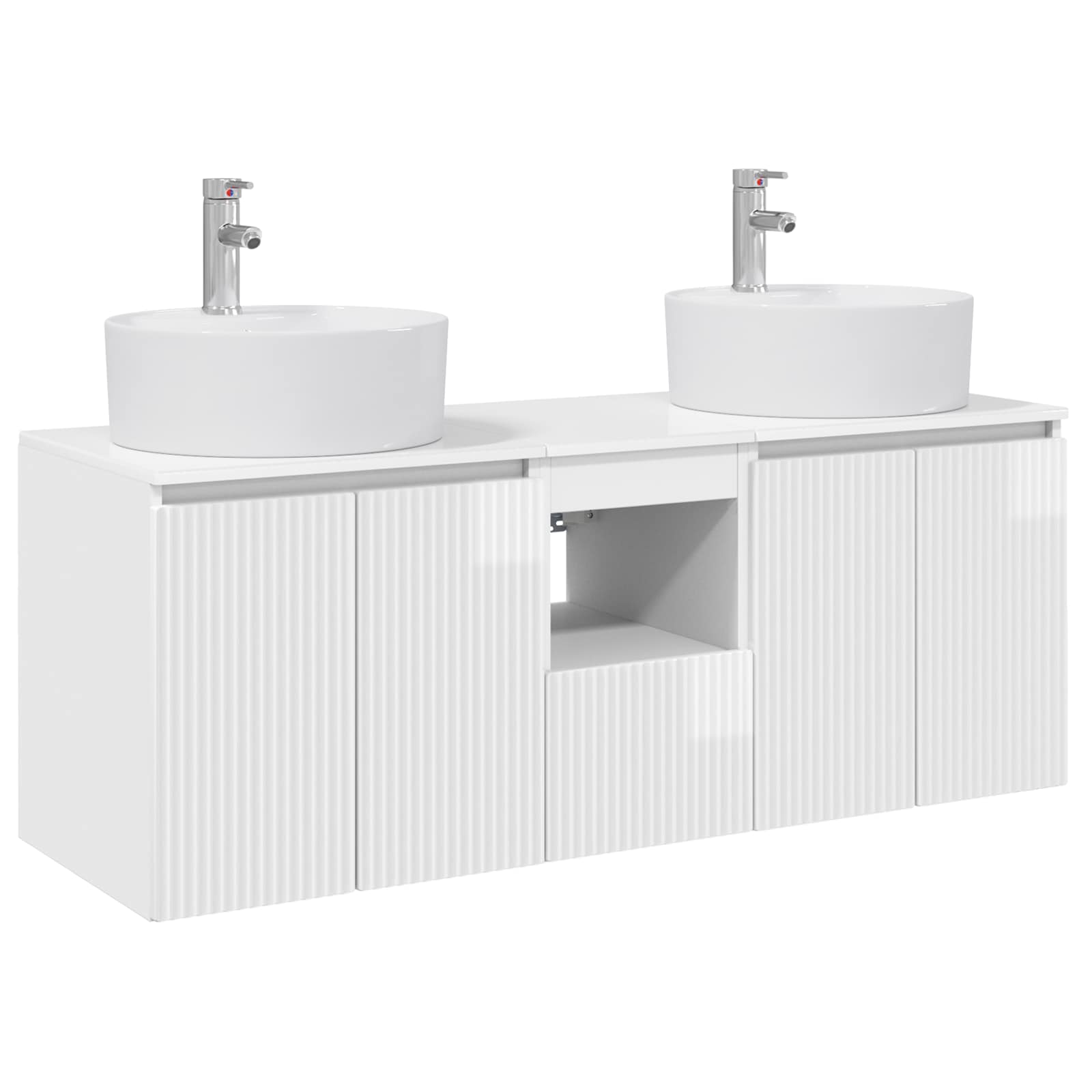 Badkamerkastenset 3 st Hoogglans Wit 49,5 x 44,5 x 65 cm