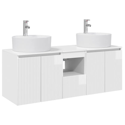 Badkamerkastenset 3 st Hoogglans Wit 49,5 x 44,5 x 65 cm