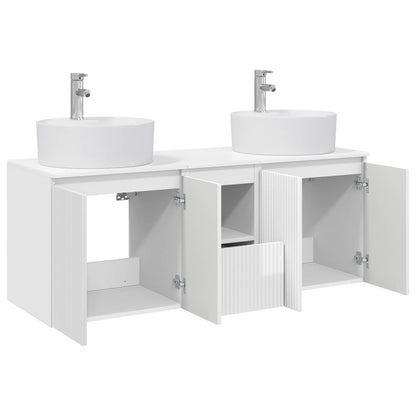 Badkamerkastenset 3 st Hoogglans Wit 49,5 x 44,5 x 65 cm