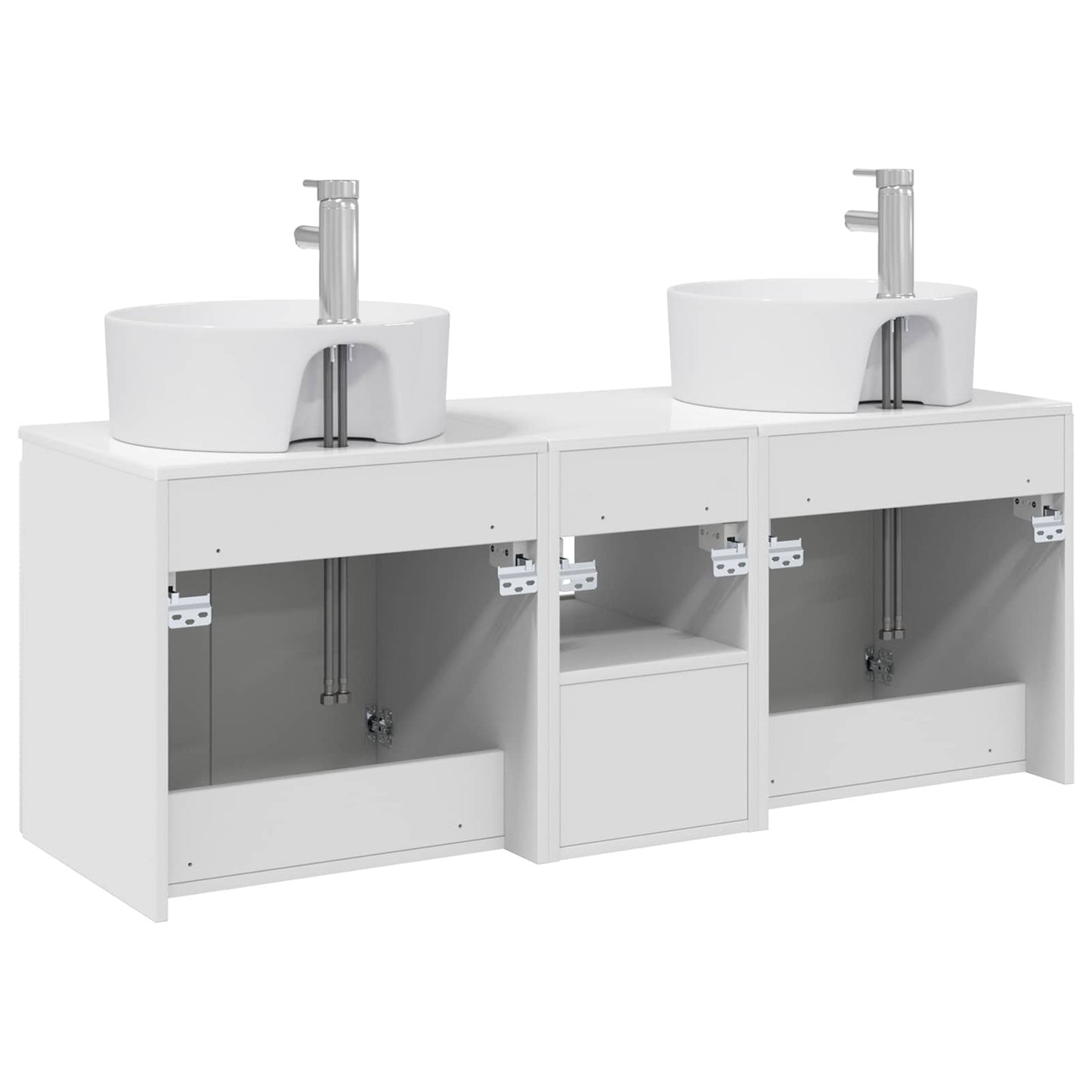 Badkamerkastenset 3 st Hoogglans Wit 49,5 x 44,5 x 65 cm
