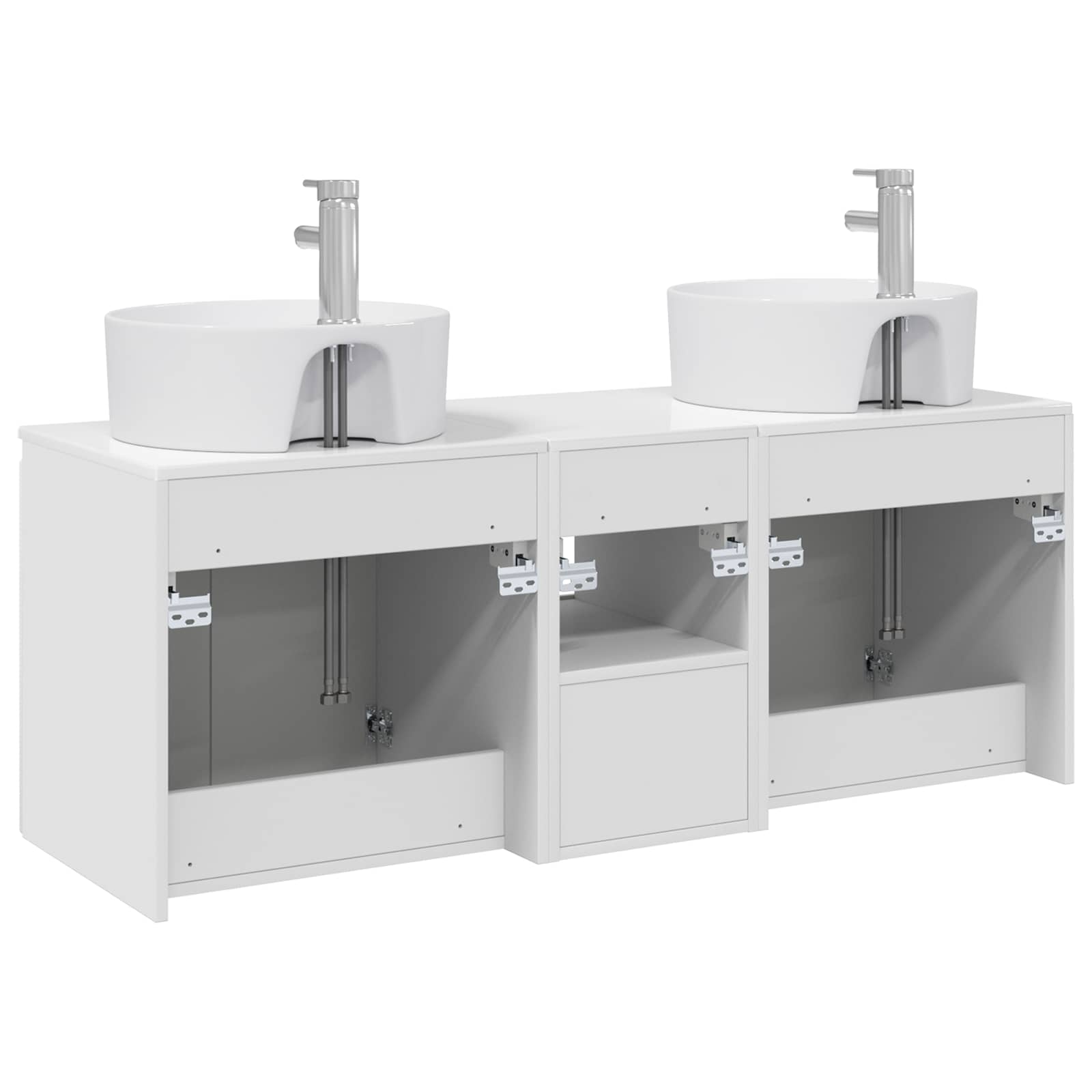 Badkamerkastenset 3 st Hoogglans Wit 49,5 x 44,5 x 65 cm