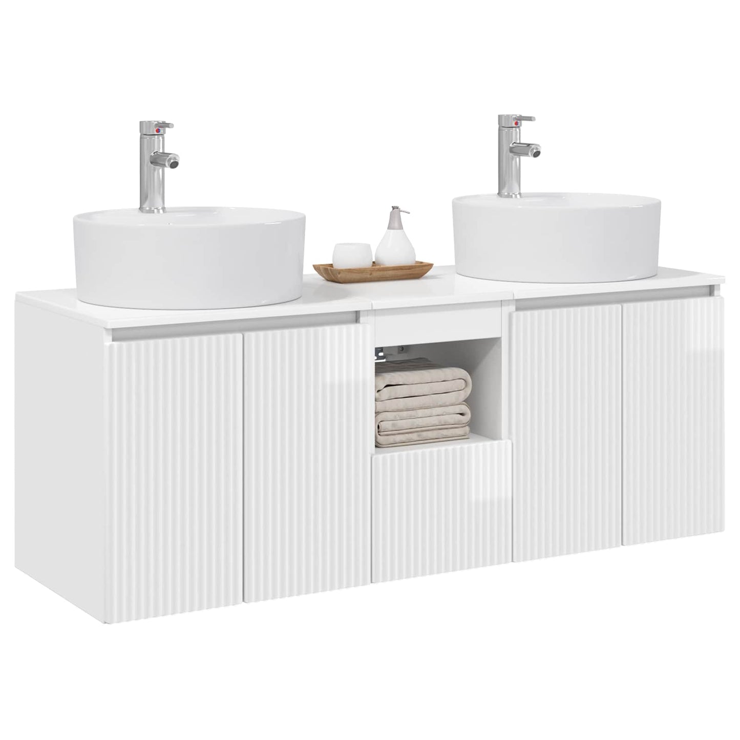 Badkamerkastenset 3 st Hoogglans Wit 49,5 x 44,5 x 65 cm