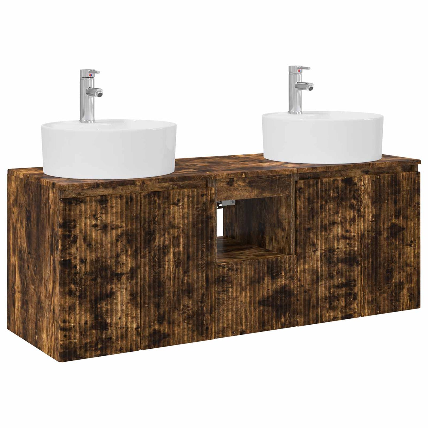 Badkamerkastenset 3 st Gerookt eiken 49,5 x 44,5 x 65 cm
