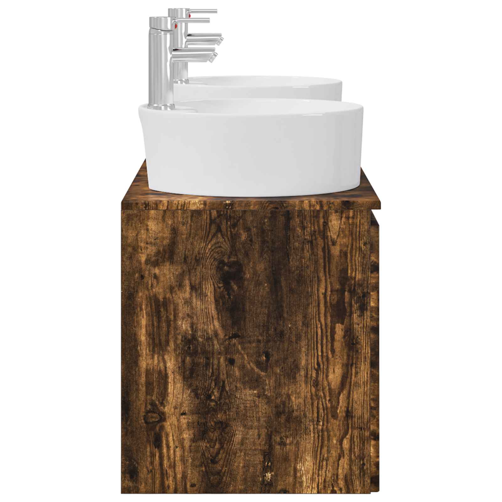 Badkamerkastenset 3 st Gerookt eiken 49,5 x 44,5 x 65 cm
