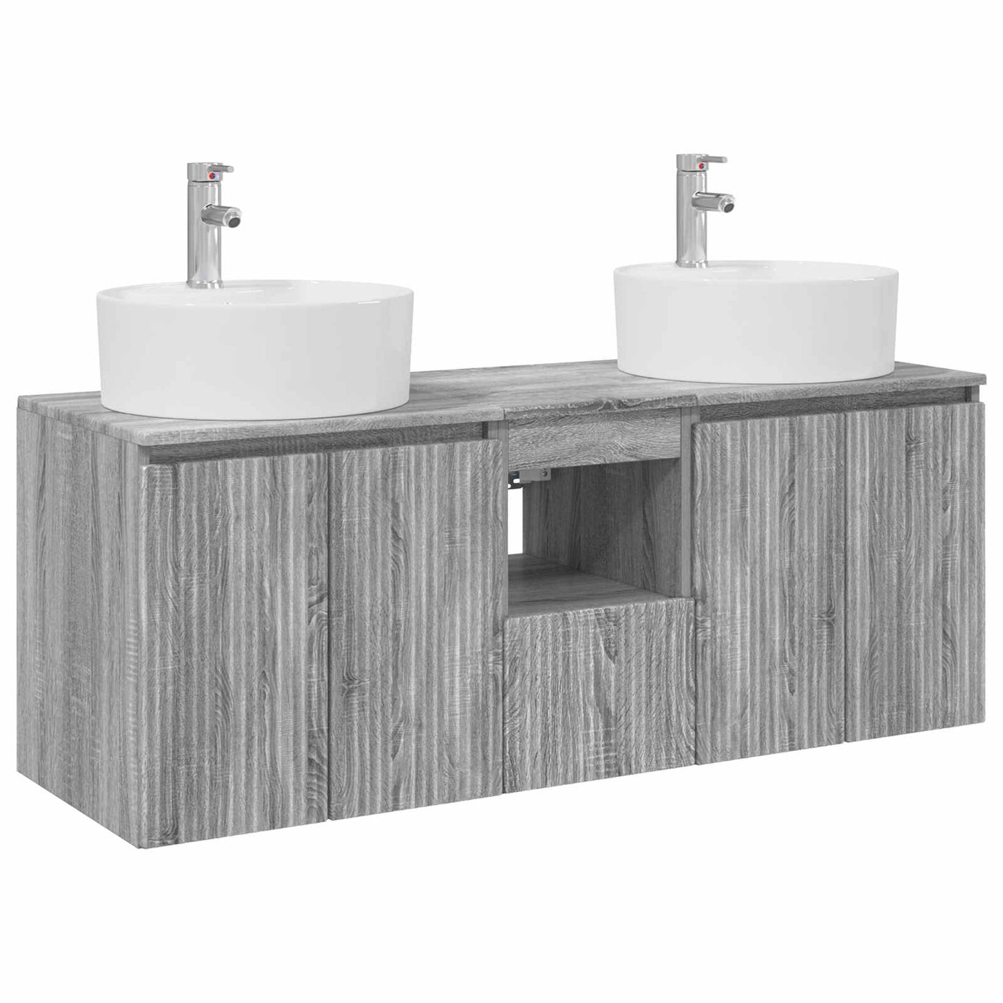 Badkamerkastenset 3 st Grijs Sonoma 49,5 x 44,5 x 65 cm
