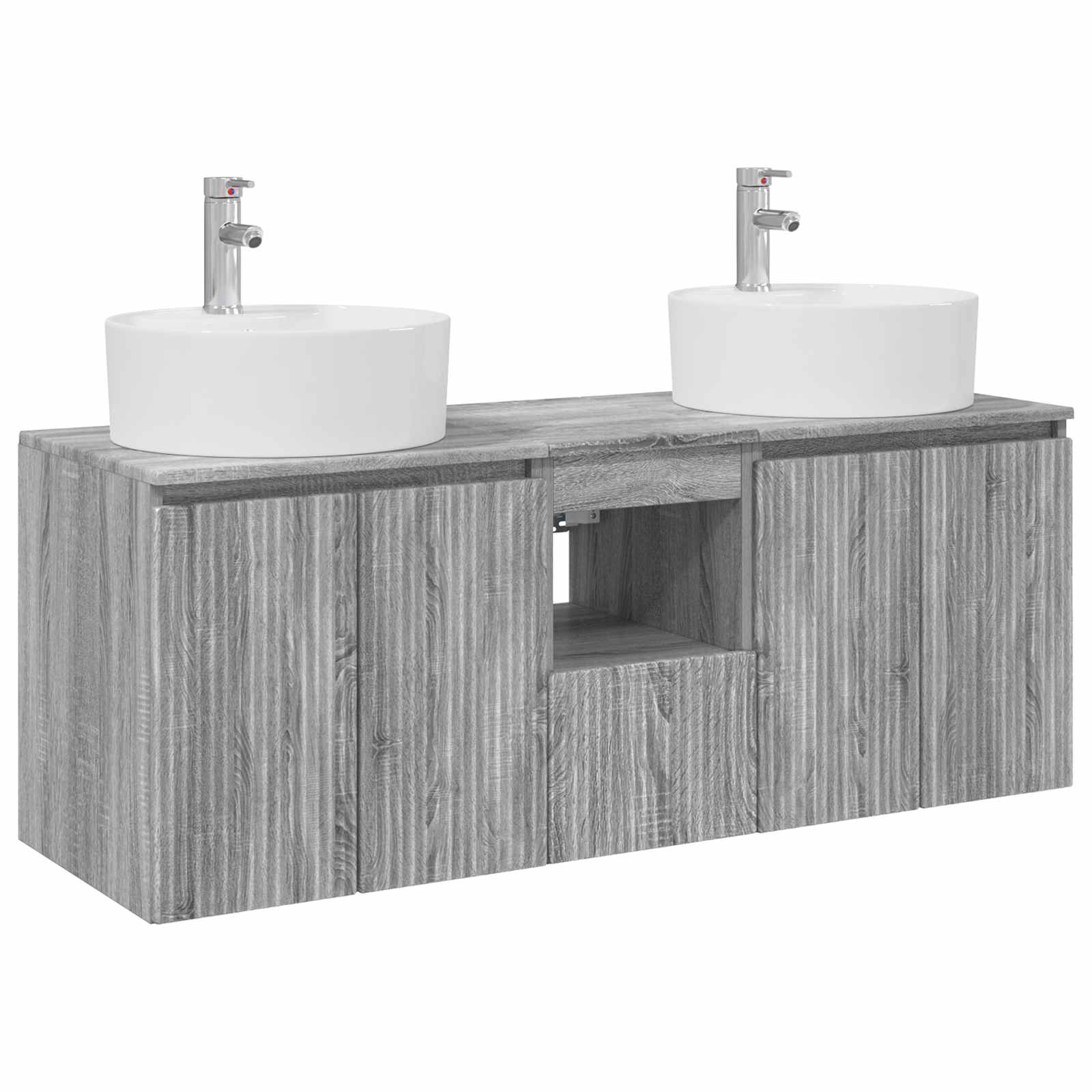 Badkamerkastenset 3 st Grijs Sonoma 49,5 x 44,5 x 65 cm