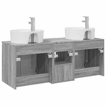 Badkamerkastenset 3 st Grijs Sonoma 49,5 x 44,5 x 65 cm