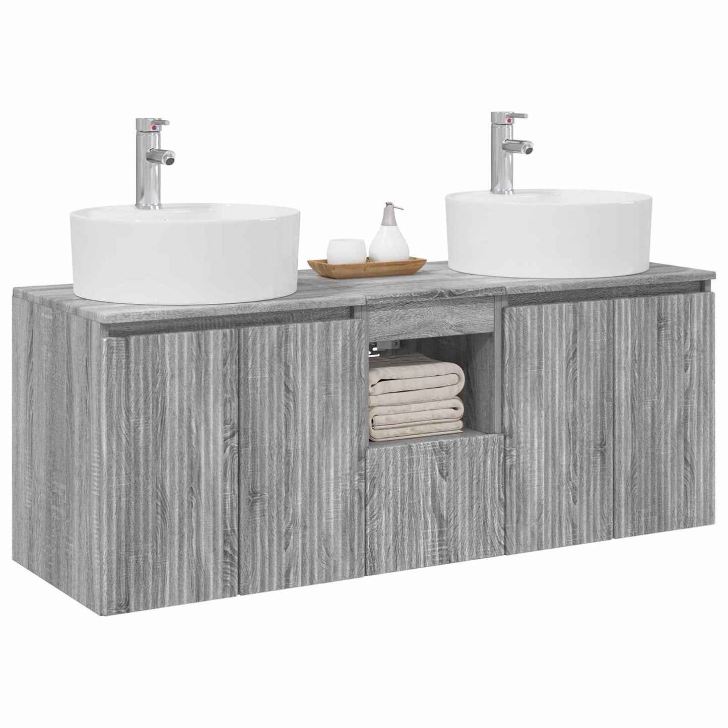 Badkamerkastenset 3 st Grijs Sonoma 49,5 x 44,5 x 65 cm