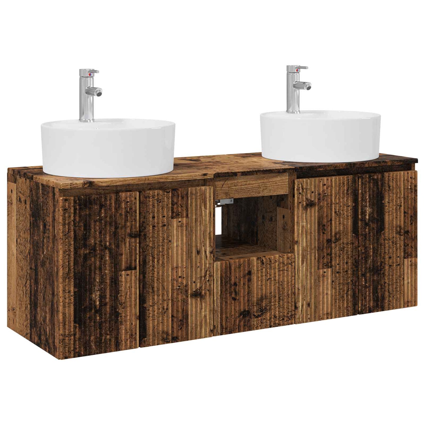 Badkamerkastenset 3 st Oud hout 49,5 x 44,5 x 65 cm