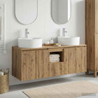 Badkamerkastenset 3 st Artisanaal eiken 49,5 x 44,5 x 65 cm