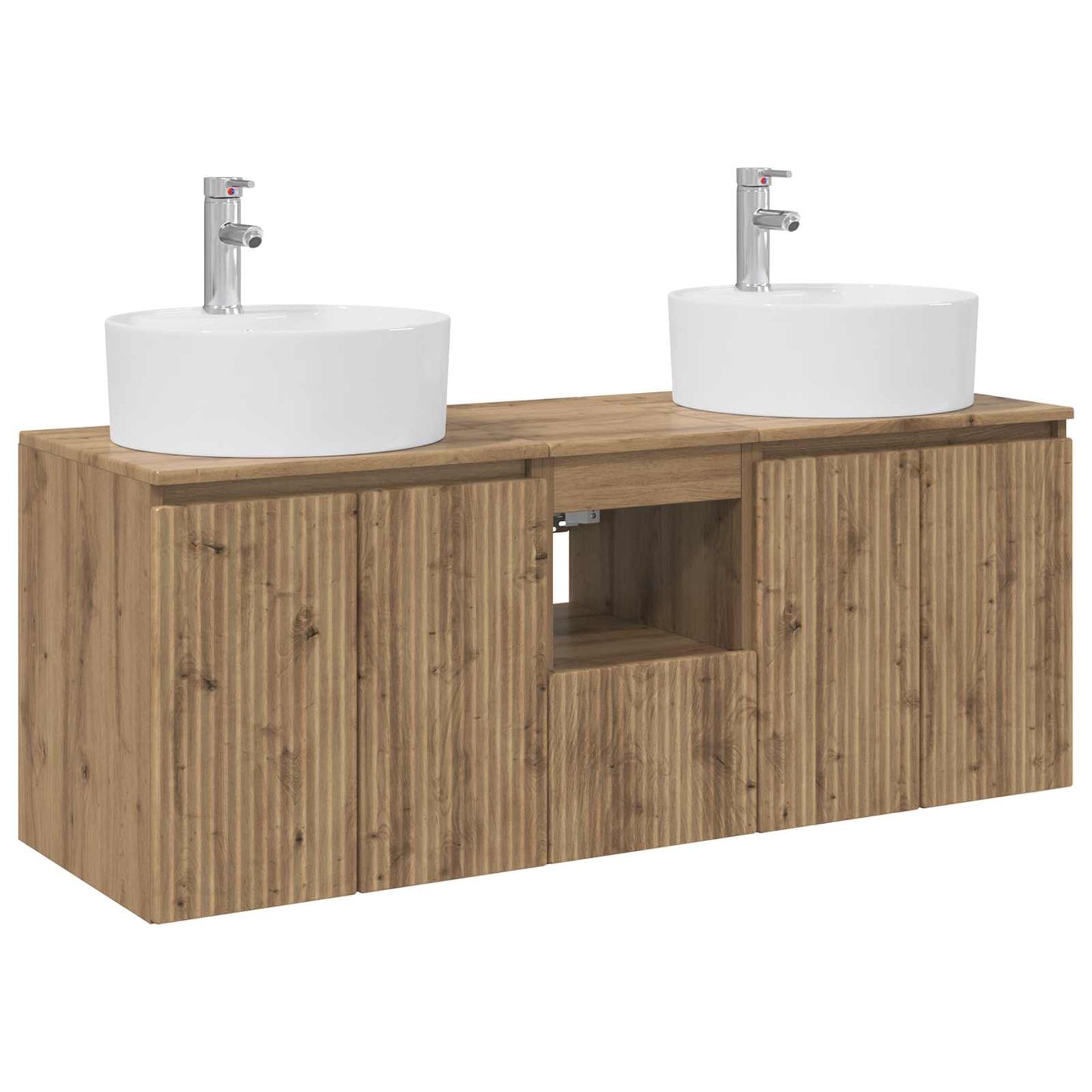 Badkamerkastenset 3 st Artisanaal eiken 49,5 x 44,5 x 65 cm