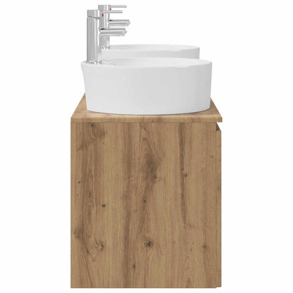 Badkamerkastenset 3 st Artisanaal eiken 49,5 x 44,5 x 65 cm