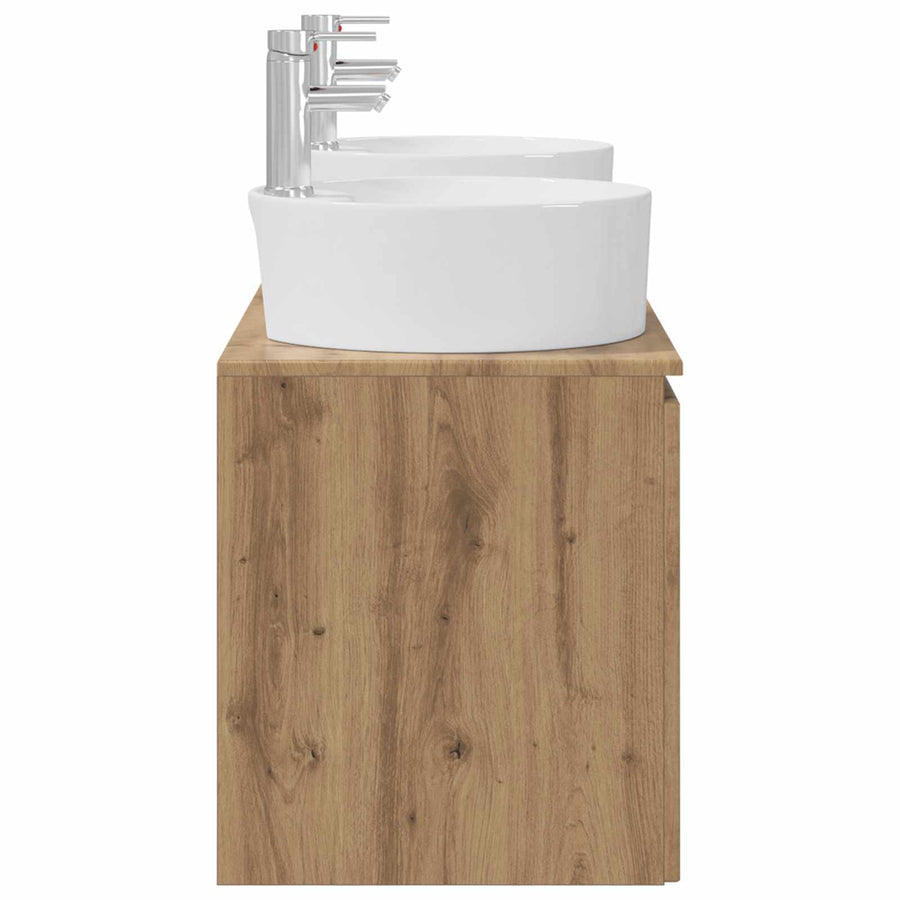 Badkamerkastenset 3 st Artisanaal eiken 49,5 x 44,5 x 65 cm
