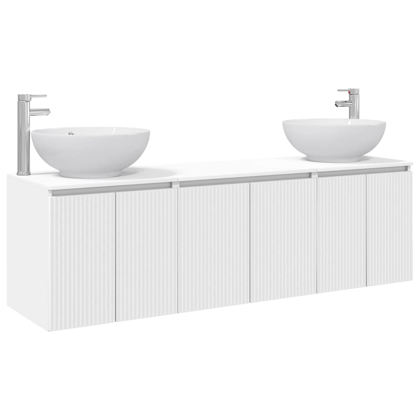 Badkamerkastenset 3 st Wit 49,5 x 44,5 x 65 cm Bewerkt hout