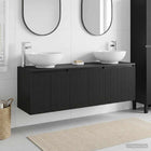 Badkamerkastenset 3 st Zwart 49,5 x 44,5 x 65 cm Bewerkt hout