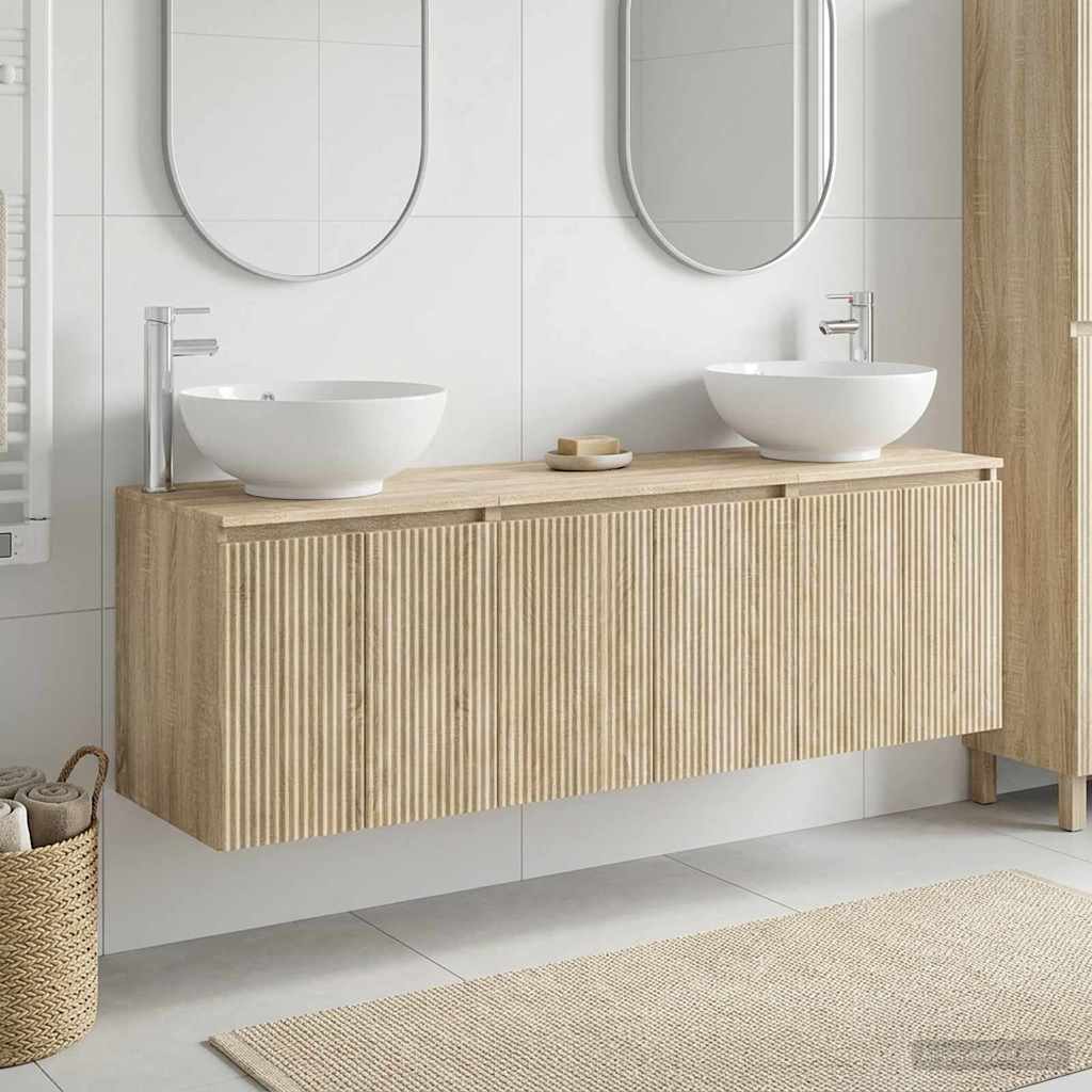 Badkamerkastenset 3 st Sonoma Eiken 49,5 x 44,5 x 65 cm
