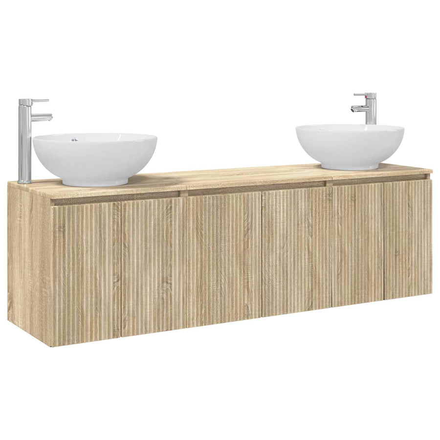 Badkamerkastenset 3 st Sonoma Eiken 49,5 x 44,5 x 65 cm