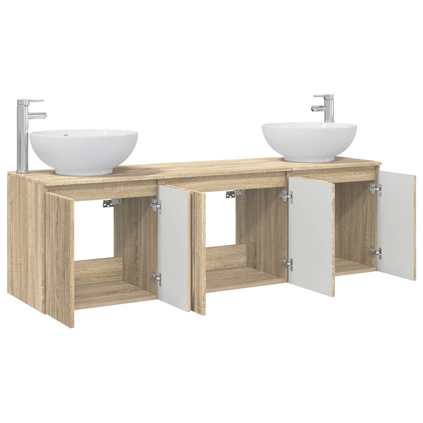 Badkamerkastenset 3 st Sonoma Eiken 49,5 x 44,5 x 65 cm