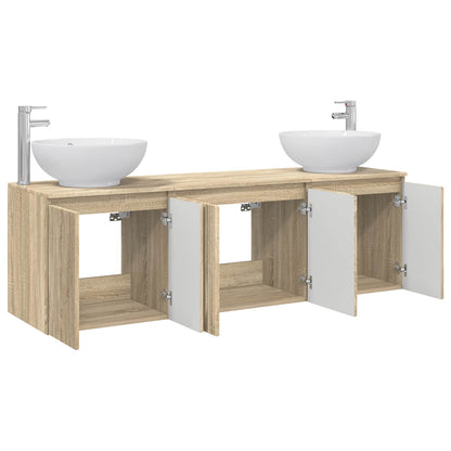 Badkamerkastenset 3 st Sonoma Eiken 49,5 x 44,5 x 65 cm
