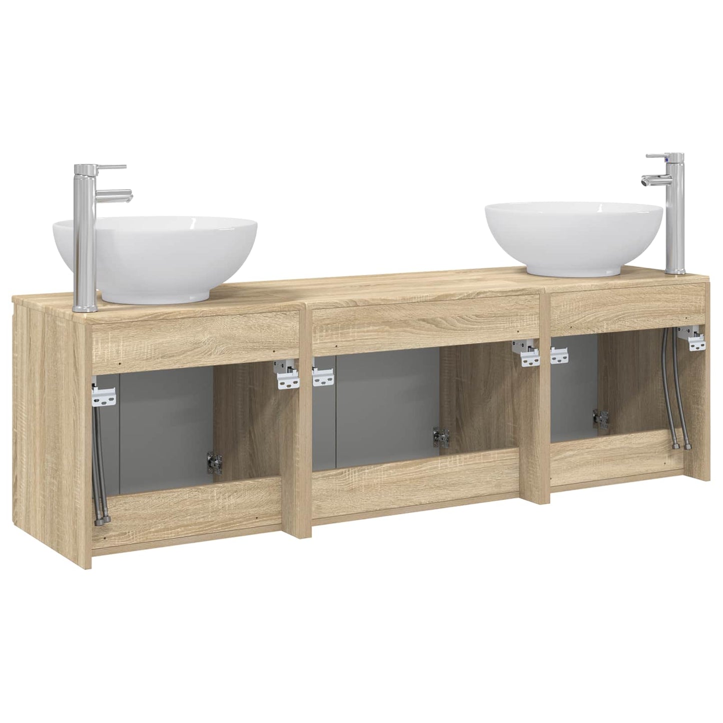Badkamerkastenset 3 st Sonoma Eiken 49,5 x 44,5 x 65 cm
