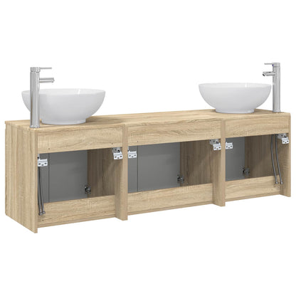 Badkamerkastenset 3 st Sonoma Eiken 49,5 x 44,5 x 65 cm