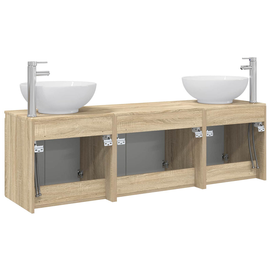 Badkamerkastenset 3 st Sonoma Eiken 49,5 x 44,5 x 65 cm