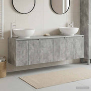 Badkamerkastenset betongrijs 49,5x44,5x65 cm wandmontage
