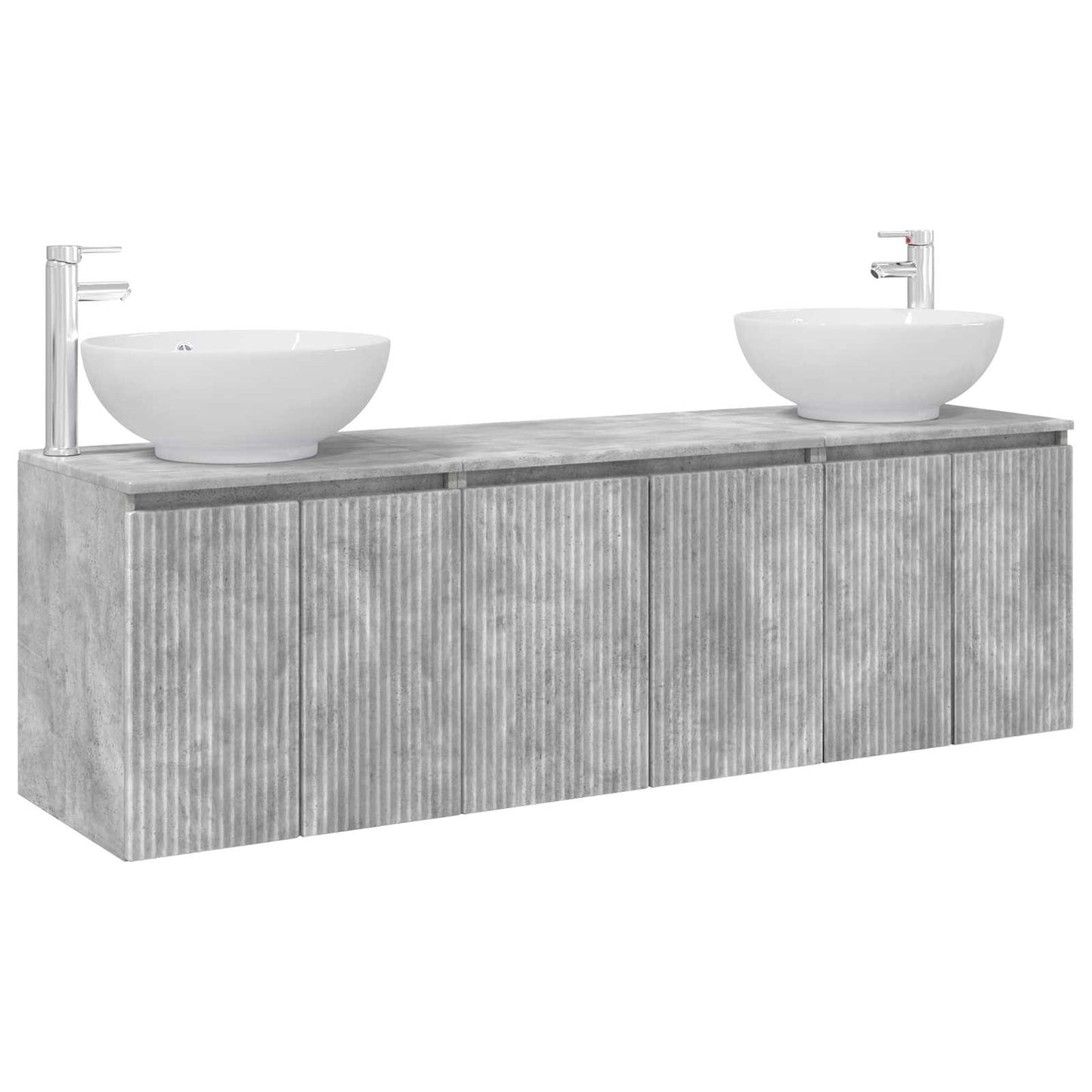 Badkamerkastenset 3 st Betongrijs 49,5 x 44,5 x 65 cm